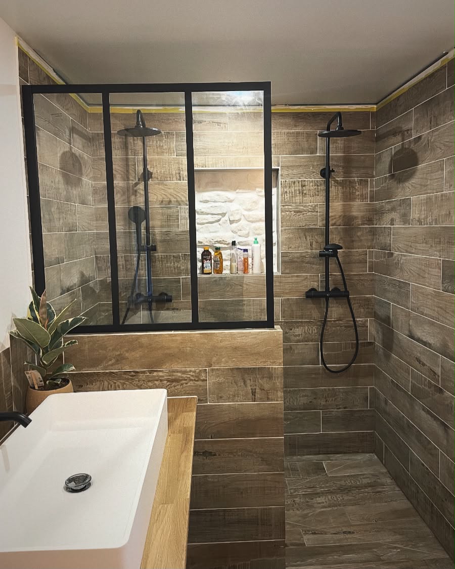 Espace douche rénové